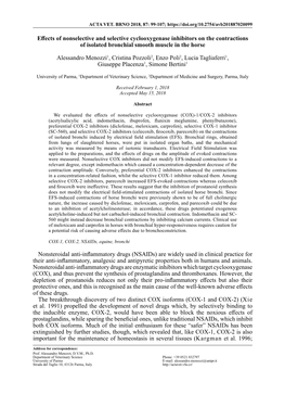 Effects of Nonselective and Selective Cyclooxygenase Inhibitors on the Contractions of Isolated Bronchial Smooth Muscle in the Horse