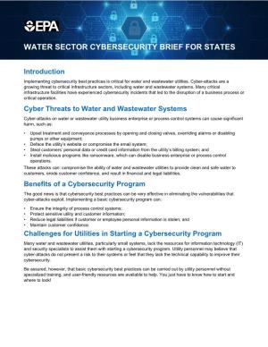 Water Sector Cybersecurity Brief for States