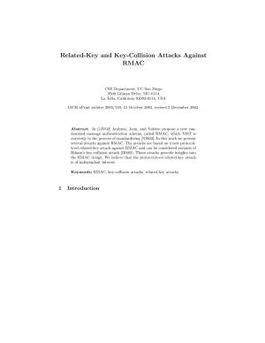 Related-Key and Key-Collision Attacks Against RMAC