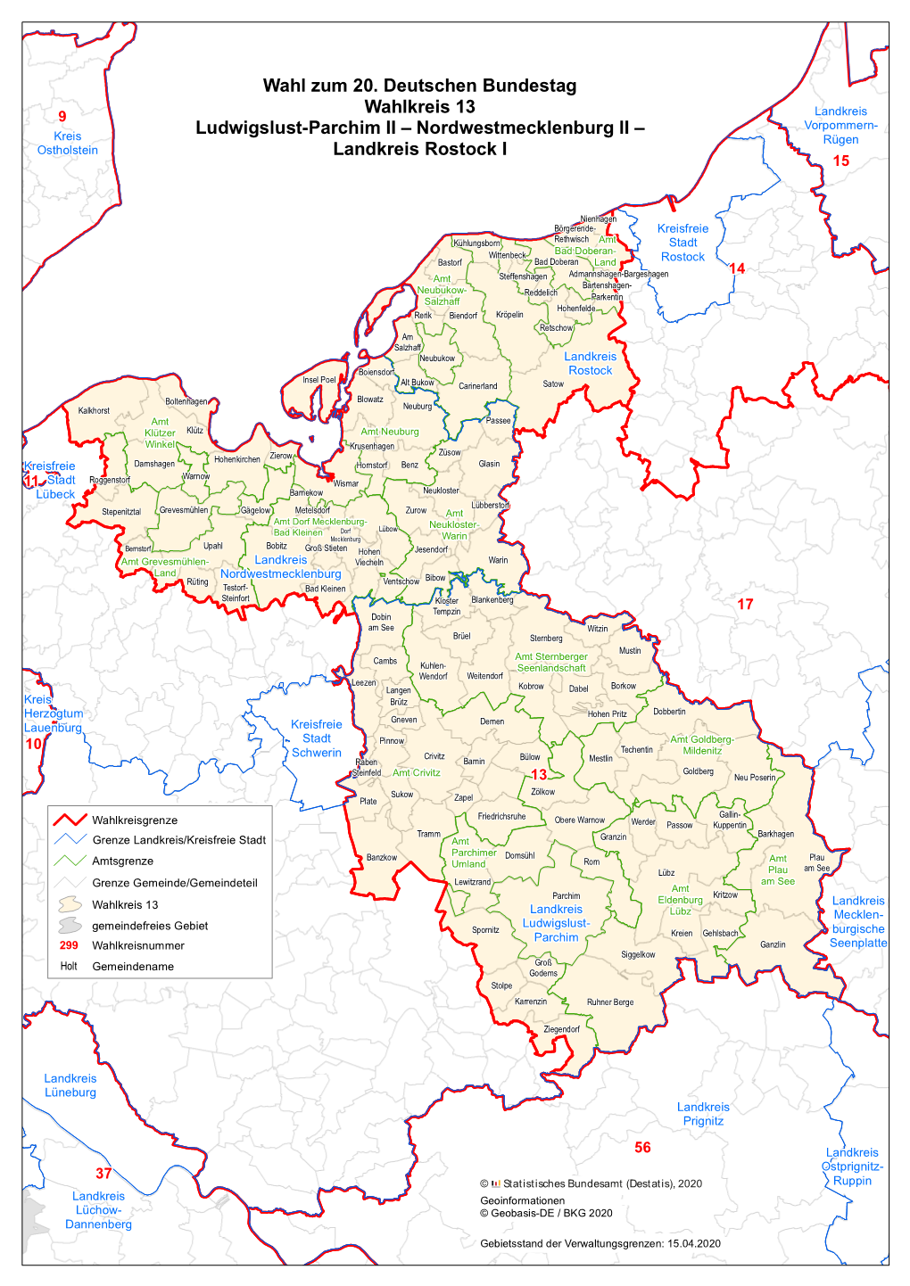 Karte Des Wahlkreises 13