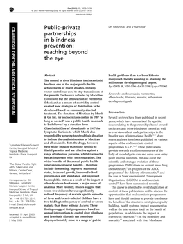 Public–Private Partnerships in Blindness Prevention