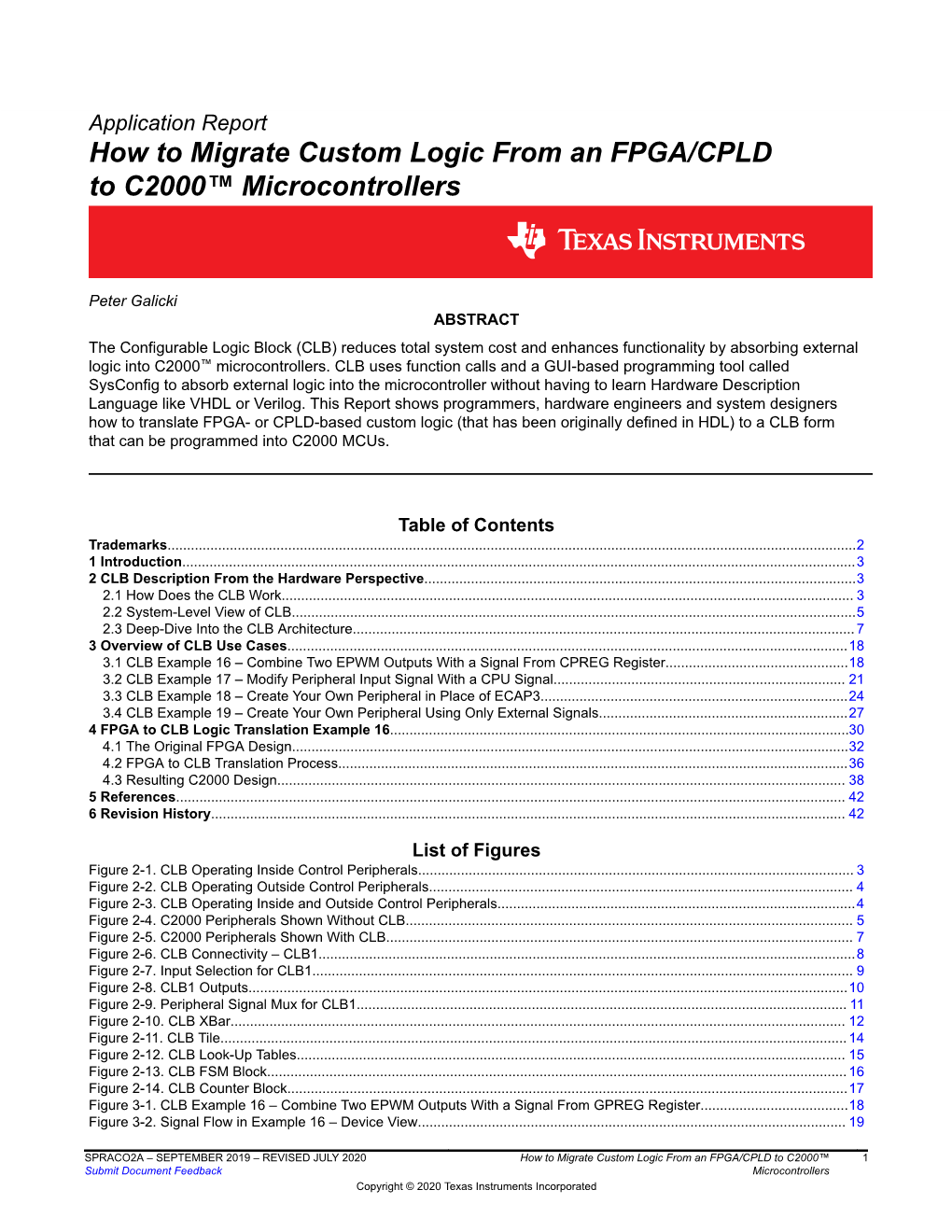 Application Report How to Migrate Custom Logic from an FPGA/CPLD to C2000™ Microcontrollers