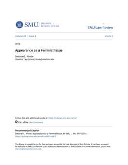 Appearance As a Feminist Issue