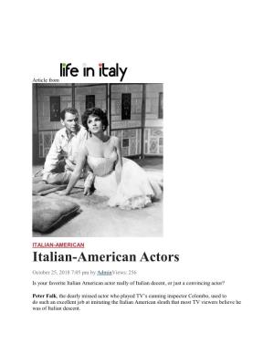 Italian-American Actors
