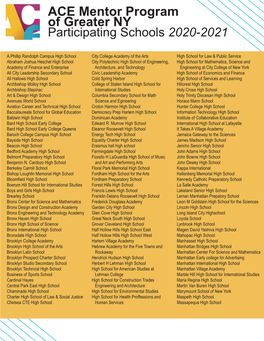 List of Participating Schools 2020-21