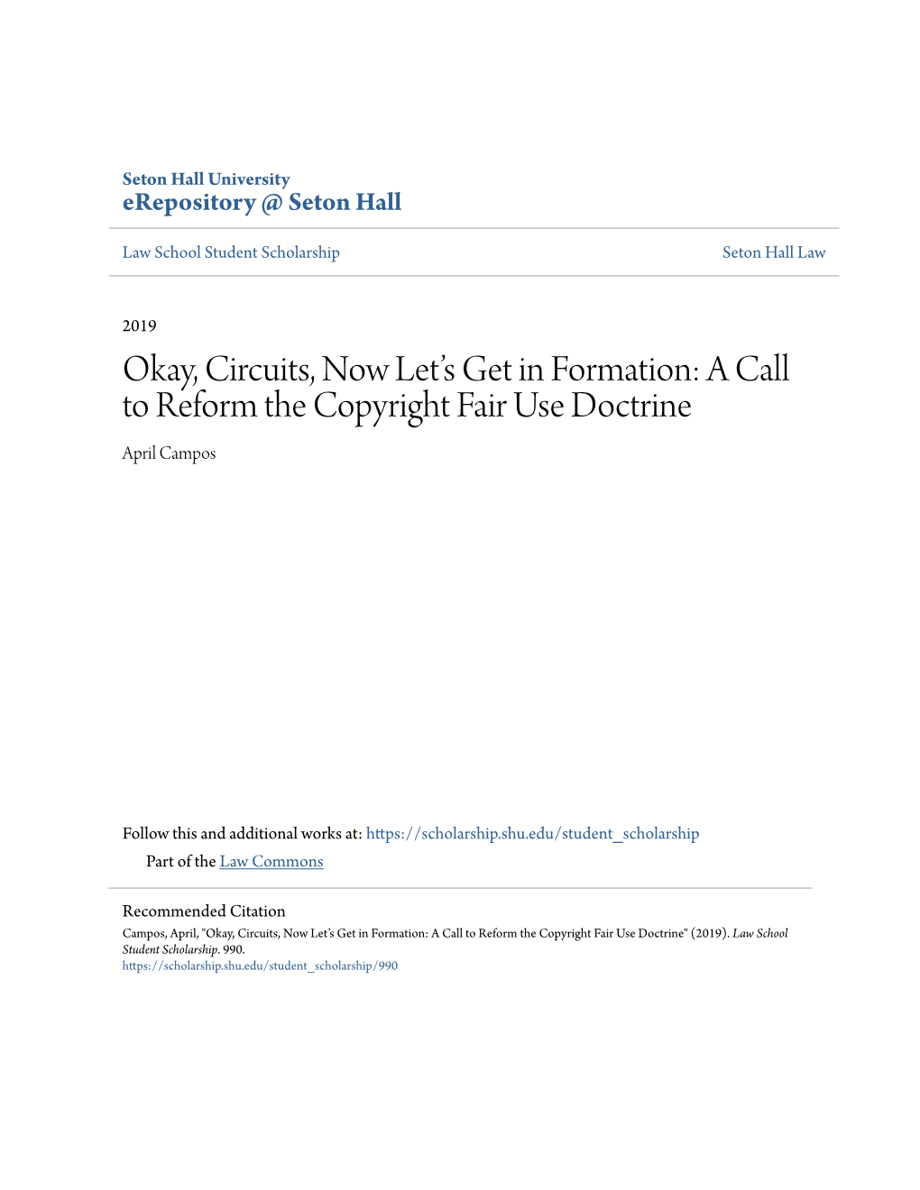 Okay, Circuits, Now Let's Get in Formation: a Call to Reform the Copyright Fair Use Doctrine