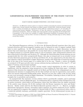 5-Dimensional Space-Periodic Solutions of the Static Vacuum Einstein Equations