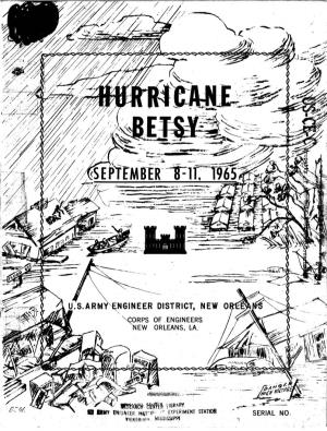 REPORT on HURRICANE BETSY 8-11 SEPTEMBER 1965 in the U