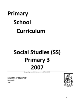 Primary School Curriculum Social Studies (SS)