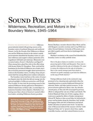 Wilderness, Recreation, and Motors in the Boundary Waters, 1945-1964