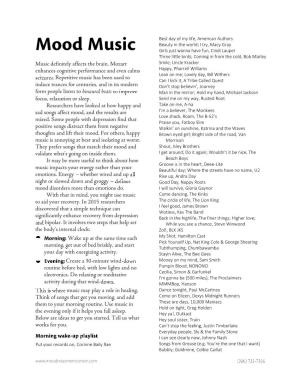 Music, Mood and Sleep