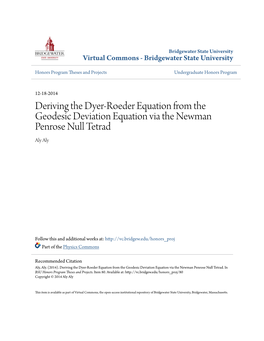 Deriving the Dyer-Roeder Equation from the Geodesic Deviation Equation Via the Newman Penrose Null Tetrad Aly Aly