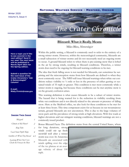 The Crater Chronicle