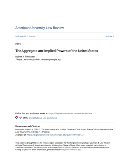 The Aggregate and Implied Powers of the United States