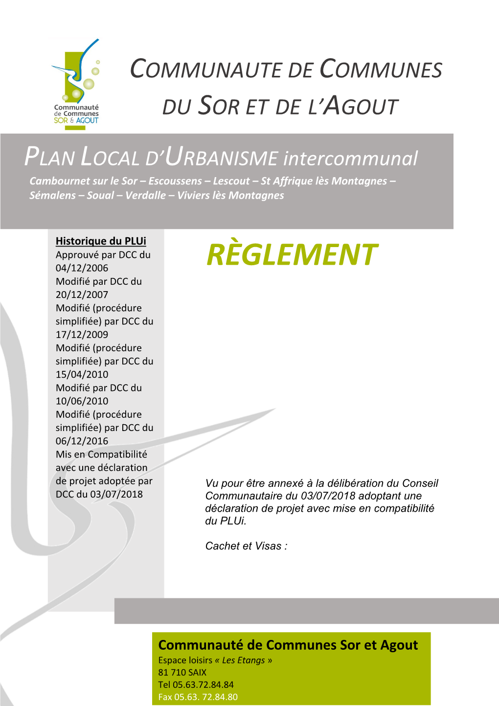 RÈGLEMENT Modifié Par DCC Du