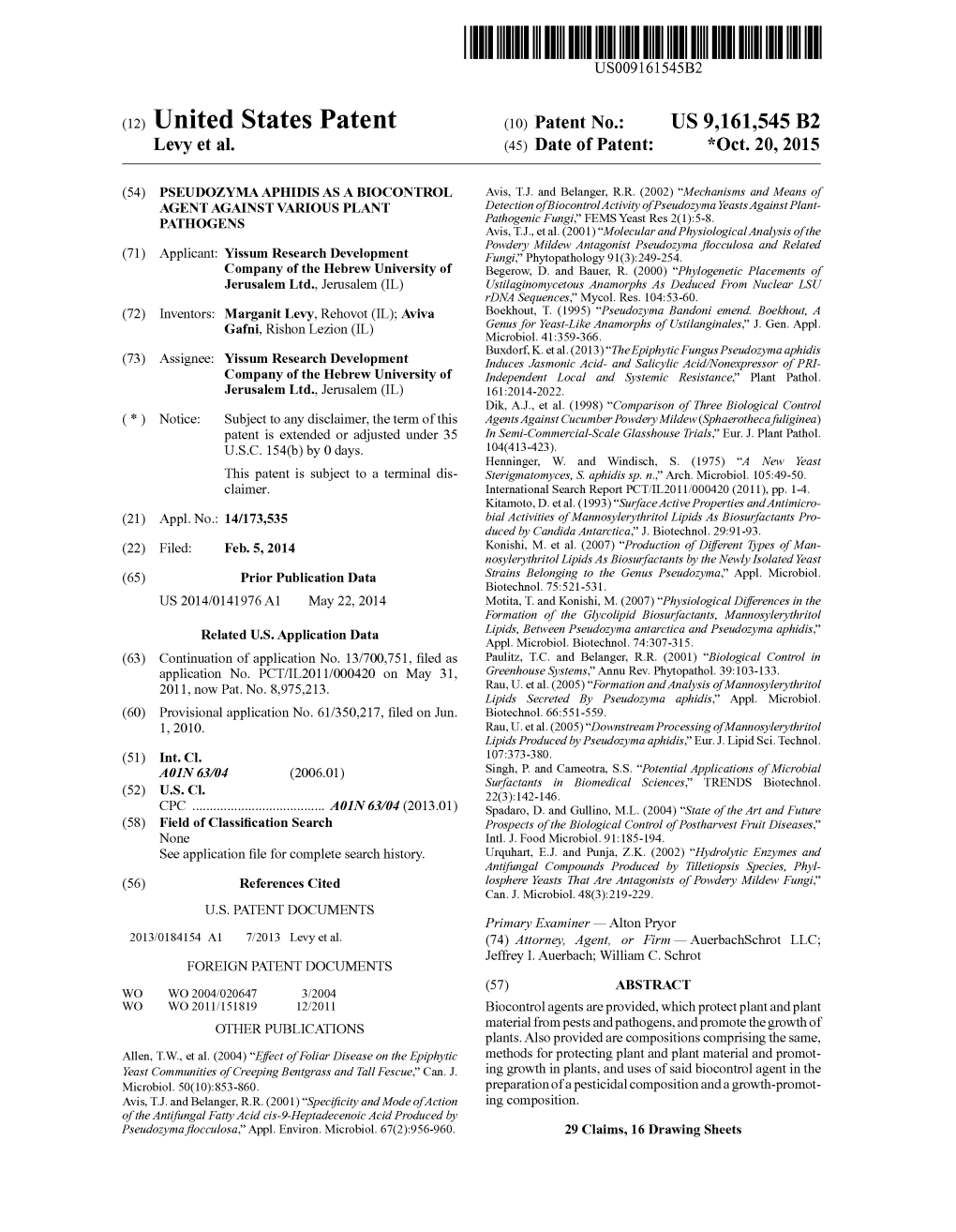 (12) United States Patent (10) Patent No.: US 9,161,545 B2 Levy Et Al