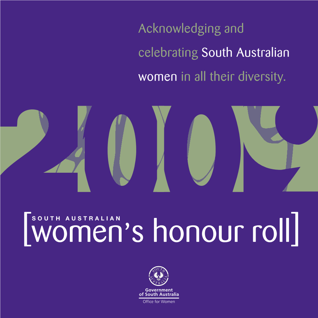 2009 SA Women's Honour Roll