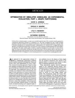 Optimization by Simulated Annealing: an Experimental Evaluation; Part I
