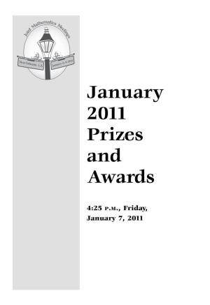 January 2011 Prizes and Awards