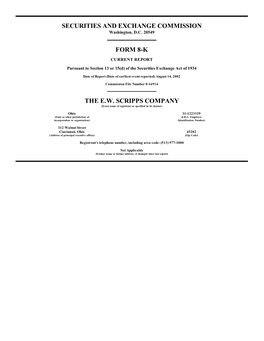 Securities and Exchange Commission Form 8-K the E.W. Scripps Company