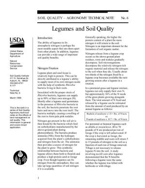 Legumes and Soil Quality