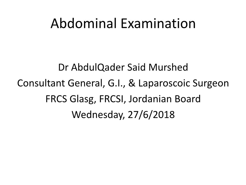 Abdominal Examination