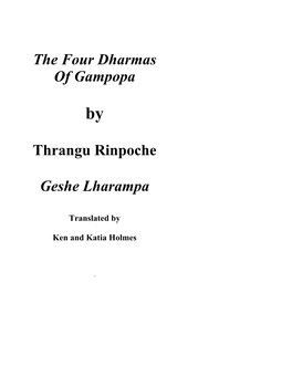 The Four Dharmas of Gampopa