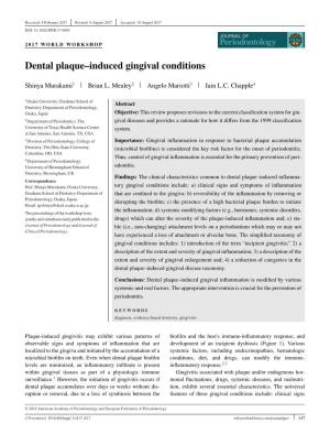 Dental Plaque–Induced Gingival Conditions