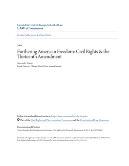 Civil Rights & the Thirteenth Amendment