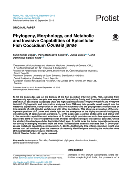 Phylogeny, Morphology, and Metabolic and Invasive Capabilities
