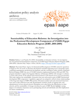 Sustainability of Education Reforms: an Investigation Into The