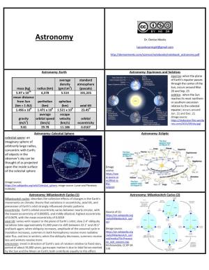 Astronomy Dr