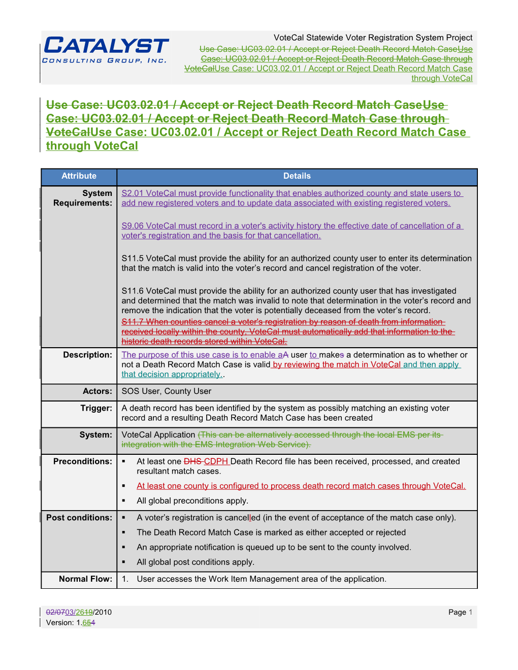 Use Case: UC03.02.01 / Accept Or Reject Death Record Match Case Through Votecal