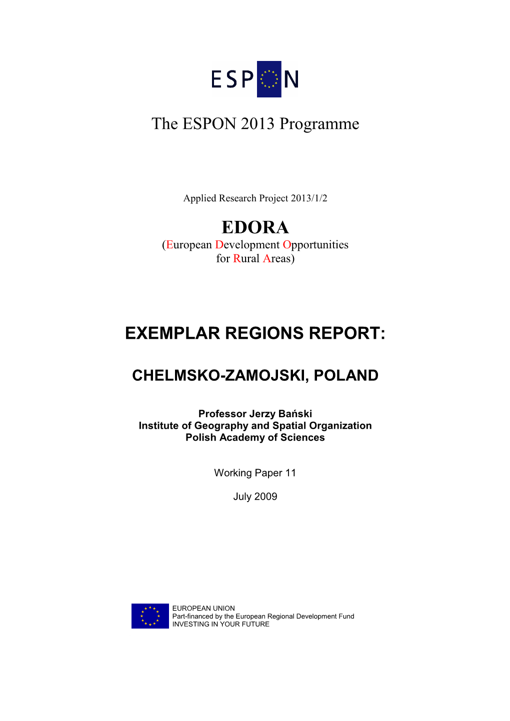 EDORA 2.13 WP 11-22 Exemplar Region Reports