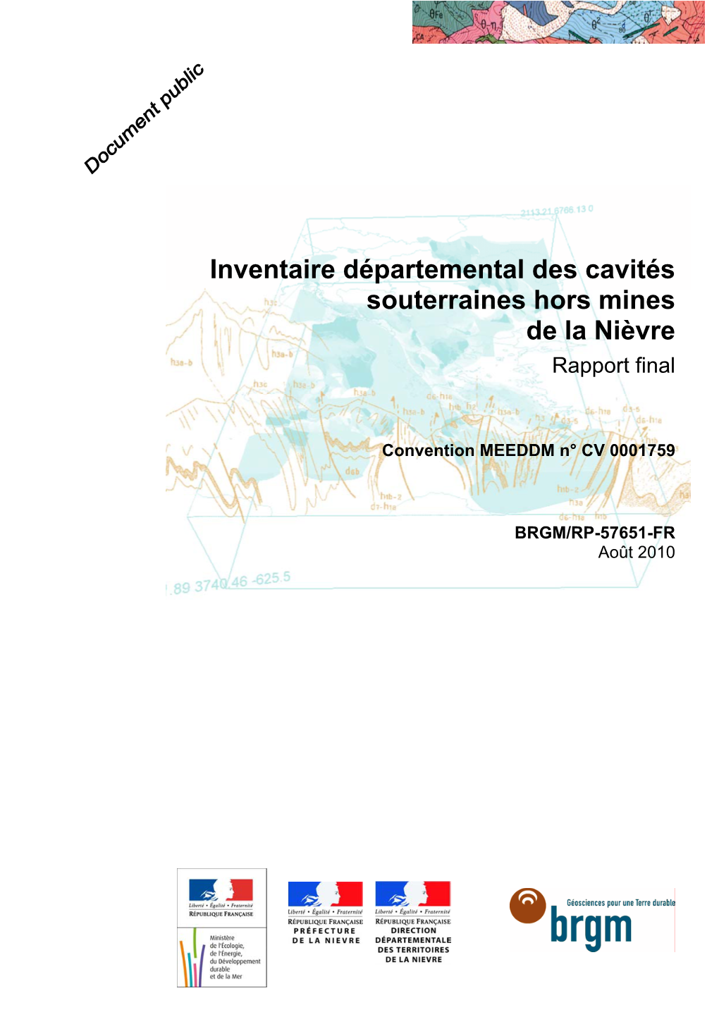 Inventaire Départemental Des Cavités Souterraines Hors Mines De La Nièvre Rapport Final
