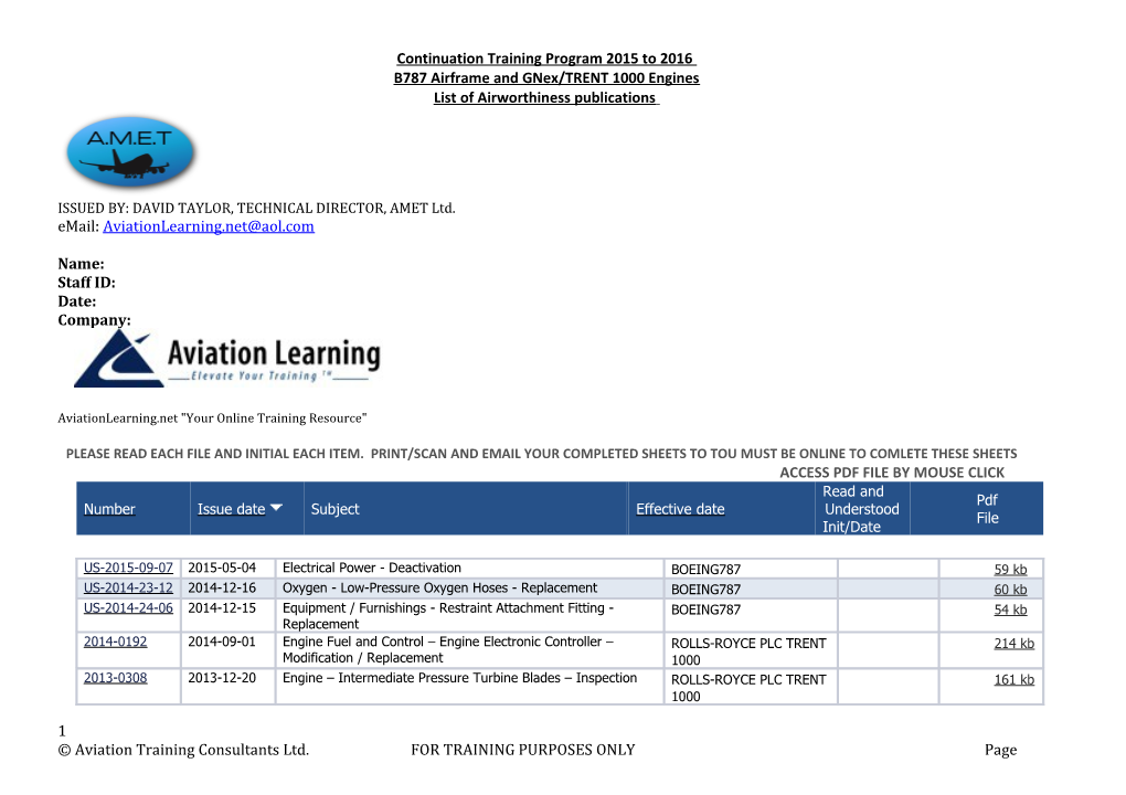 Aviationlearning.Net Your Online Training Resource