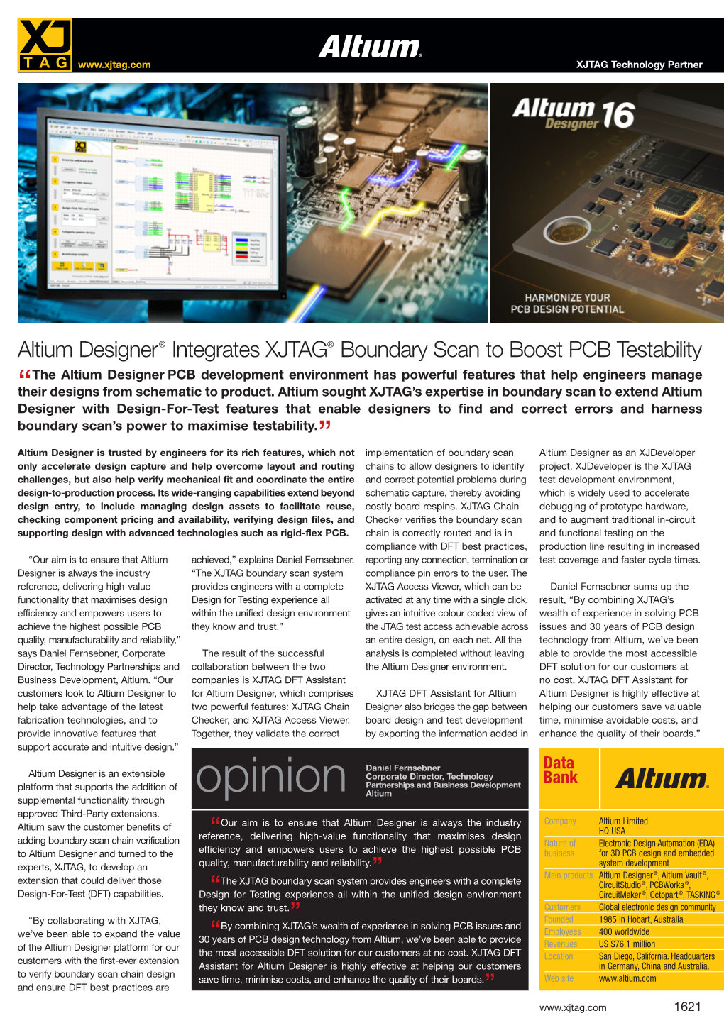 Altium Designer® Integrates XJTAG to Boost PCB Testability