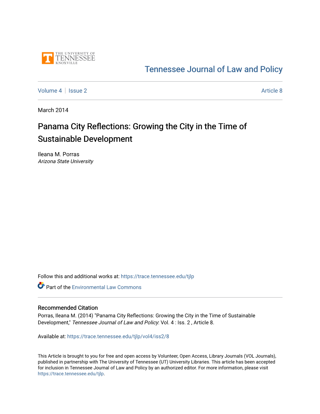 Panama City Reflections: Growing the City in the Time of Sustainable Development
