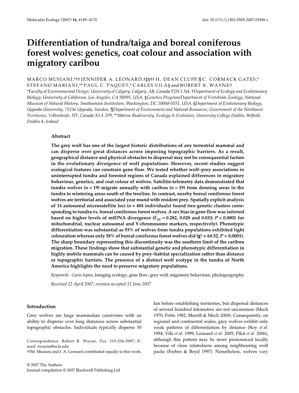 Differentiation of Tundra/Taiga and Boreal Coniferous