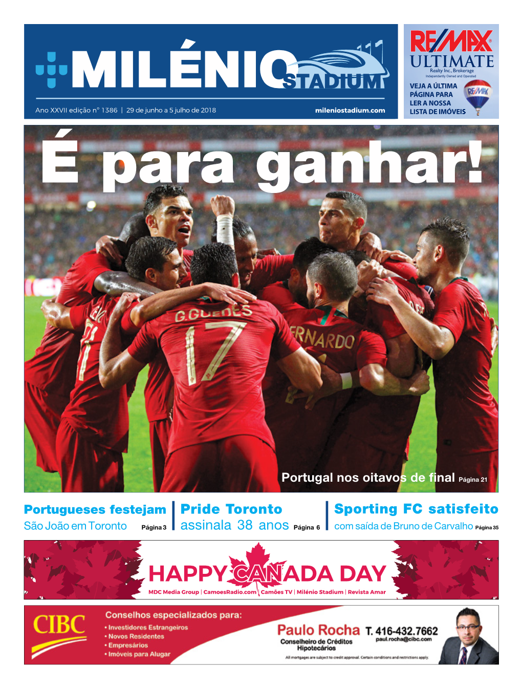 HAPPY CANADA DAY É Paramdc Media Group | Camoesradio.Com | Camõesganhar! TV | Milénio Stadium | Revista Amar