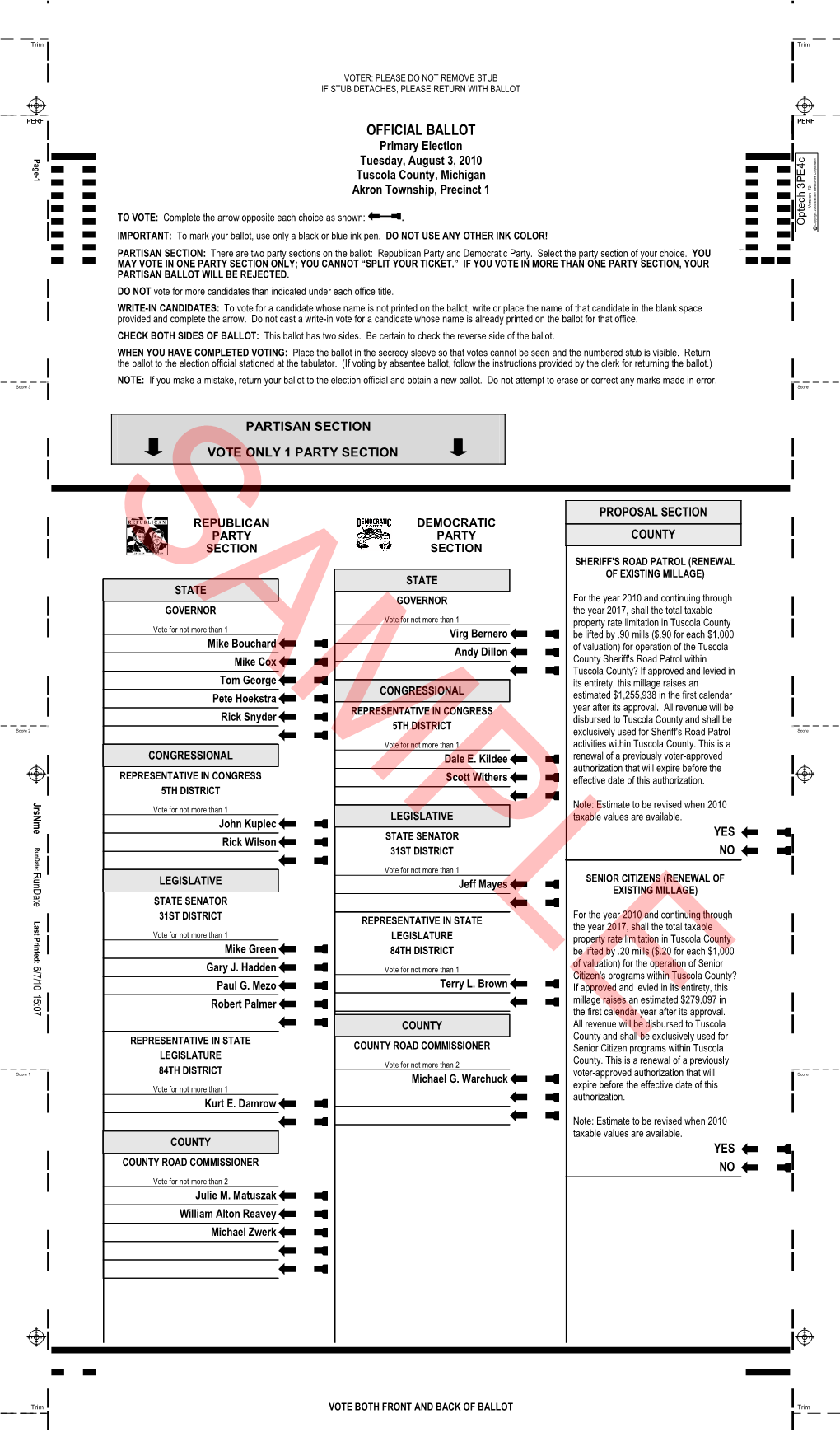 Official Ballot