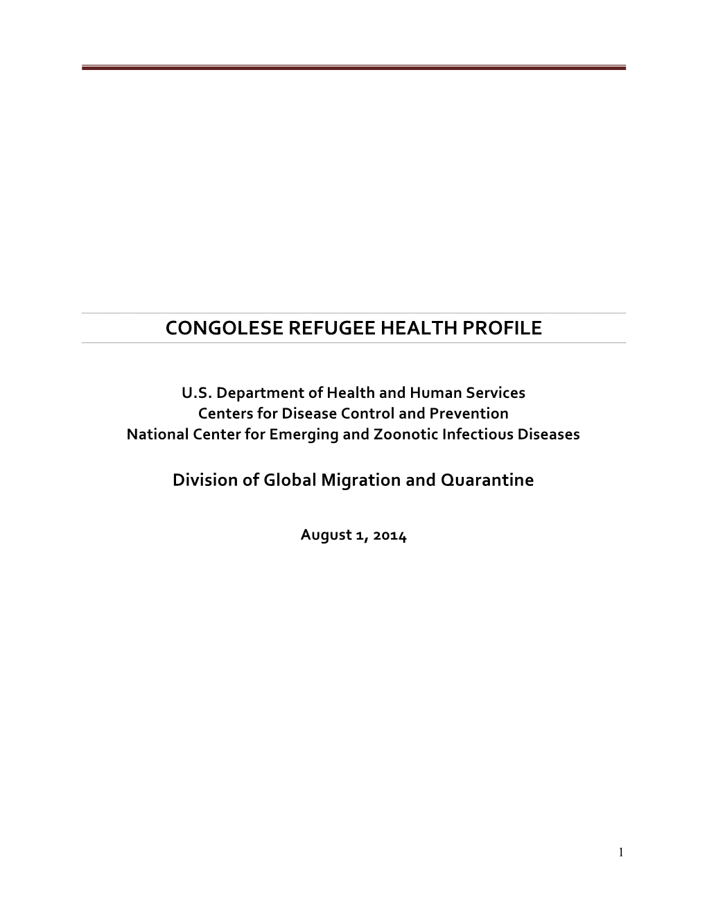 Congolese Refugees Document Prepared 2014