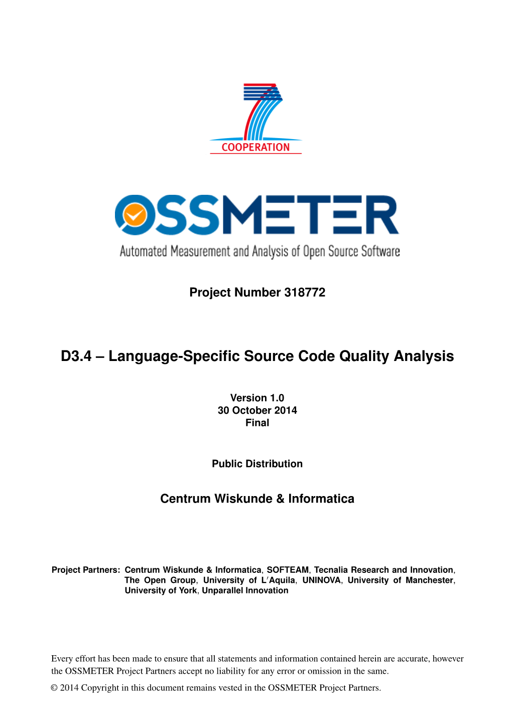 D3.4 – Language-Specific Source Code Quality Analysis