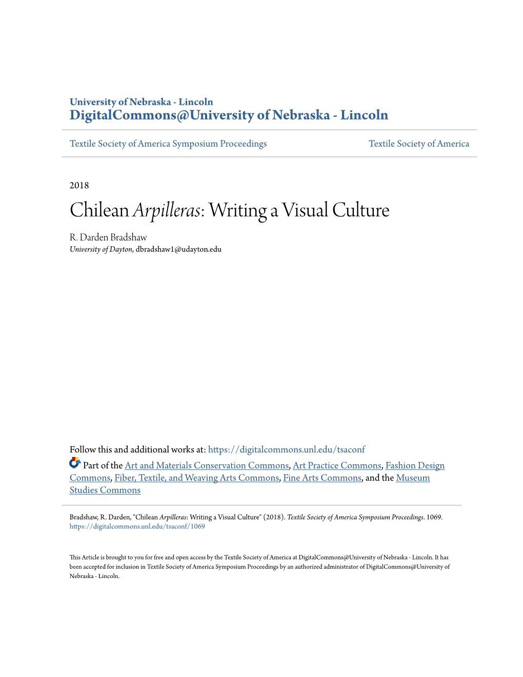 Chilean Arpilleras: Writing a Visual Culture R