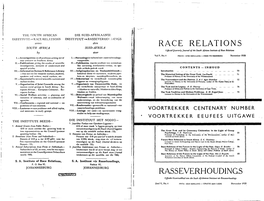 Race Relations Rasseverhoudings
