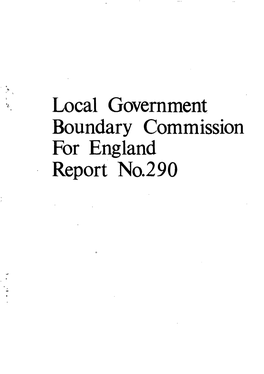 Local Government Boundary Commission for England Report No.290 LOCAL Goverhittiht