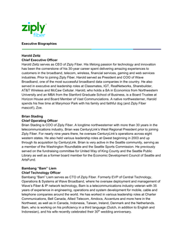 Ziply Fiber Executive Bios