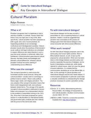 Cultural Pluralism