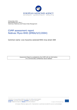 CVMP Assessment Report Nobivac Myxo-RHD (EMEA/V/C/2004)