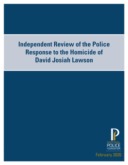 Independent Review of the Police Response to the Homicide of David Josiah Lawson